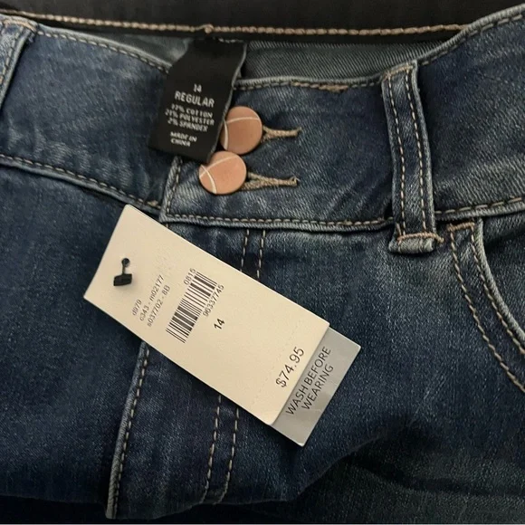 Lane Bryant Bootcut Tighter Tummy Tech Size 14R NWT Dark Blue Jeans Casual - Picture 7 of 10